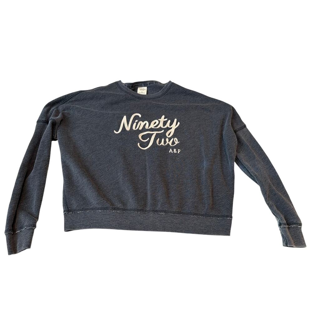 Abercrombie & Fitch "Ninety Two" Sweatshirt Crewneck Womens Size XS Embroidered